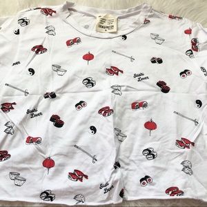 NWT Sushi T-shirt crop top shirt XL French Pastry